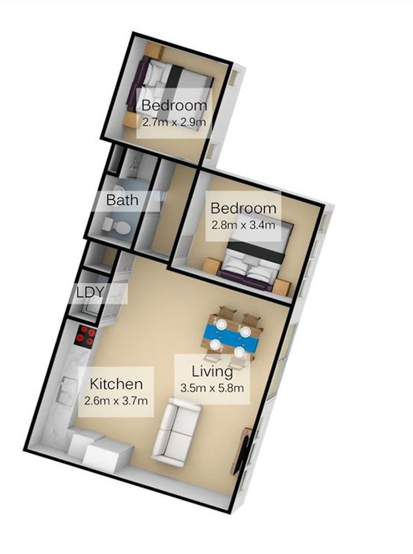 Tidy Two Bedroom Unit
